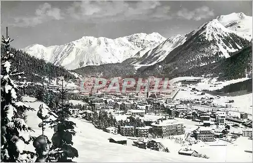 Moderne Karte Davos Blick Gegen Rhatikon und Seehorn