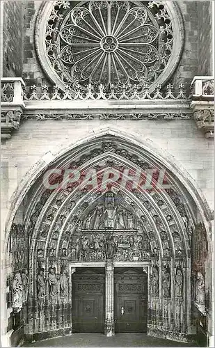 Cartes postales moderne Cathedrale de Fribourg Porche et Rose