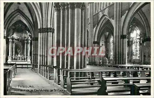 Cartes postales moderne Fribourg Interieur de la Cathedrale de St Nicolas