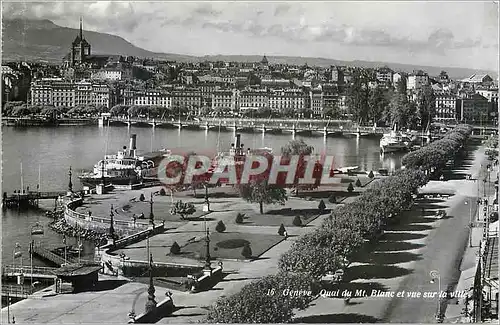 Cartes postales moderne Geneve Quai du Mt Blanc et Vue sur la Ville Bateaux