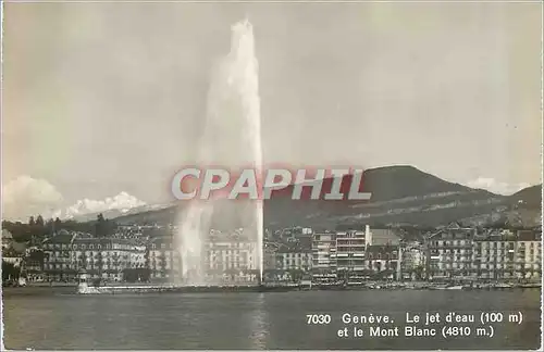 Cartes postales moderne Geneve le Jet d'Eau (100m) et le Mont Blanc (4810m)