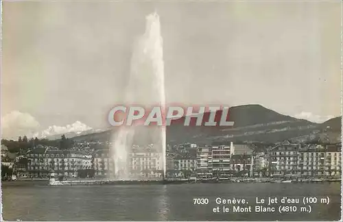 Moderne Karte Geneve le Jet d'Eau (100m) et le Mont Blanc (4810m)