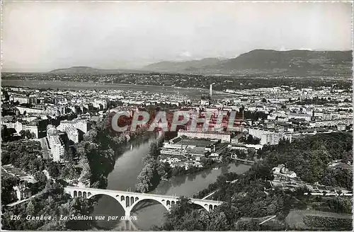 Moderne Karte Geneve la Jonction Vue par Avion