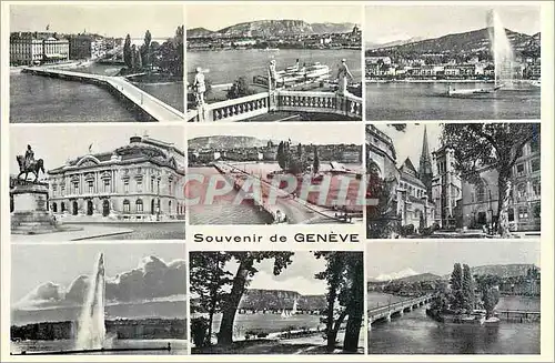 Moderne Karte Souvenir de Geneve