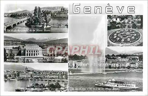 Cartes postales moderne Geneve Ile J J Rousseau et le Mont Blanc  Bateau