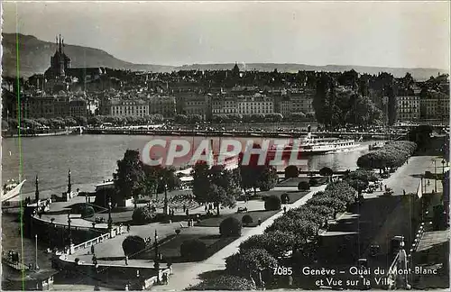 Cartes postales moderne Geneve Quai du Mont Blanc et Vue sur la Ville Bateau