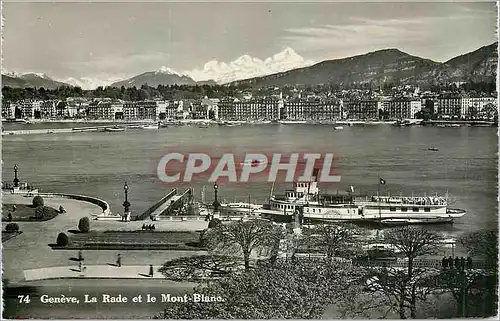 Moderne Karte Geneve la Rade et le Mont Blanc Bateau