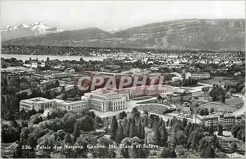 Cartes postales moderne Geneve Palais des Nations M Blanc et Saleve
