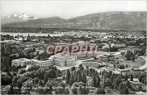 Moderne Karte Geneve Palais des Nations M Blanc et Saleve