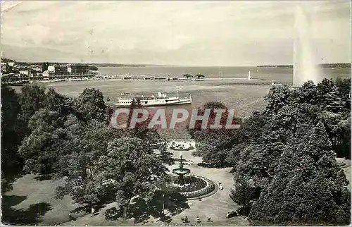 Cartes postales moderne Geneve le Jardin Anglais et la Rade Bateau