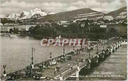 Cartes postales moderne Geneve Pont du Mont Blanc et le Mont Blanc Bateau