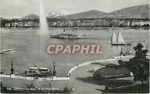 Cartes postales moderne Geneve la Rade et le Mont Blanc Bateaux