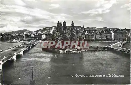 Cartes postales moderne Geneve les Ponts et l'Ile Rousseau