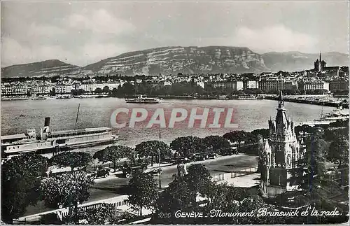 Cartes postales moderne Geneve Monument Brunswick et la Rade Bateau