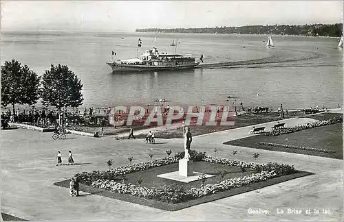 Moderne Karte Geneve la Brise et le Lac Bateau