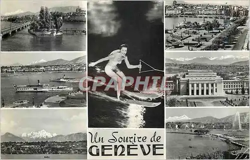 Cartes postales moderne Un Sourire de Geneve Ski nautique