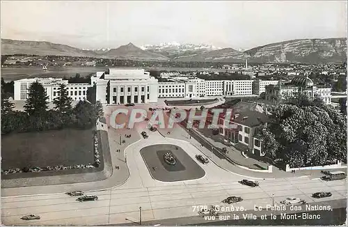 Moderne Karte Geneve le Palais des Nations Vue sur la Ville et le Mont Blanc