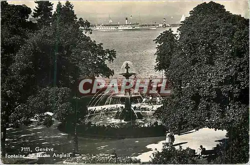 Cartes postales moderne Geneve Fontaine du Jardin Anglais Bateau