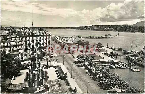 Moderne Karte Geneve Monument Brunswick et Quai du Mont Blanc Bateau