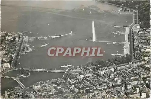 Cartes postales moderne Geneve la Rade Vue par Avion