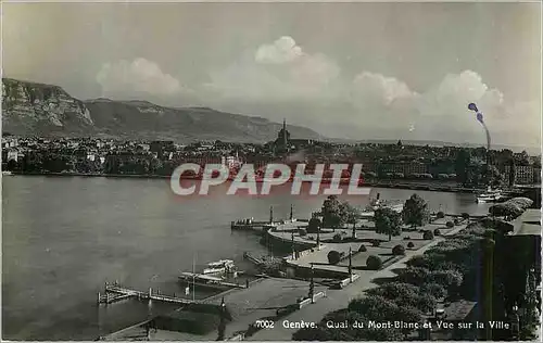 Cartes postales moderne Geneve Quai du Mont Blanc et Vue sur la Ville