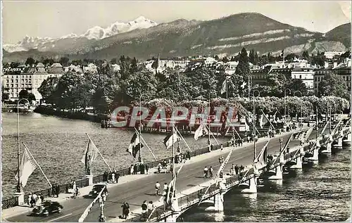 Cartes postales moderne Geneve Pont du Mont Blanc et le Mont Blanc (4810m)