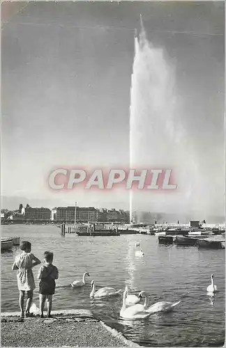 Cartes postales moderne Geneve le Jet d'Eau (120m) Enfants Cygnes