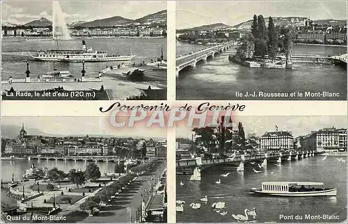 Cartes postales moderne Souvenir de Geneve la Rade le Jet d'Eau (120m)