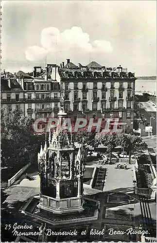 Cartes postales moderne Geneve Monument Brunswick et Hotel Beau Rivage