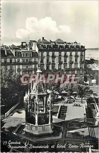 Moderne Karte Geneve Monument Brunswick et Hotel Beau Rivage