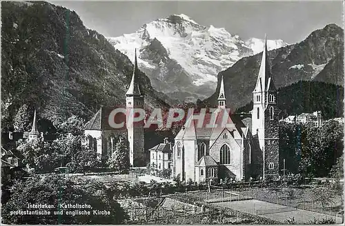 Cartes postales moderne Interlaken Katholische Protestantische und Englische Kirche
