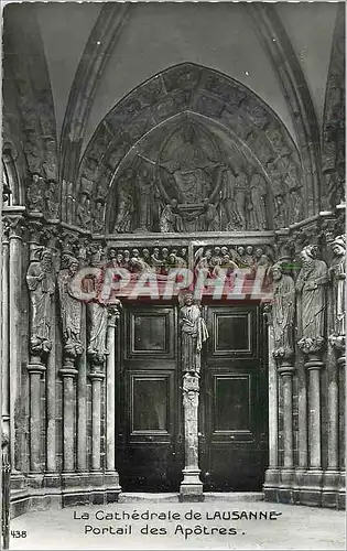 Cartes postales moderne La Cathedrale de Lausanne Portail des Apotres