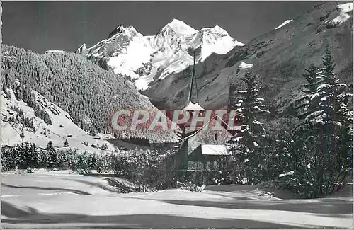 Cartes postales moderne Kandersteg Kath Kirche mit Blumlisalp