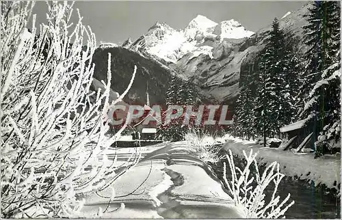 Cartes postales moderne Winter in Kandersteg Oeschinenbach mit Kath u Blumlisalpgruppe