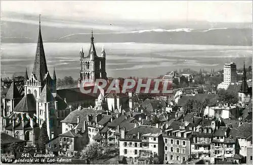 Moderne Karte Lausanne Vue Generale et le Lac Leman