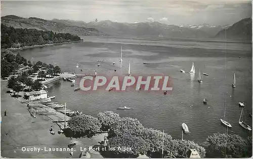 Cartes postales moderne Lausanne Ouchy Le Port et les Alpes