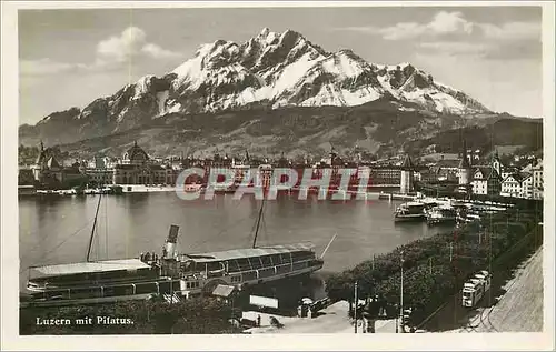 Moderne Karte Luzern mit Pilatus Bateaux