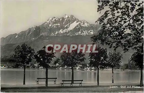 Cartes postales moderne Luzern Quai und Pilatus