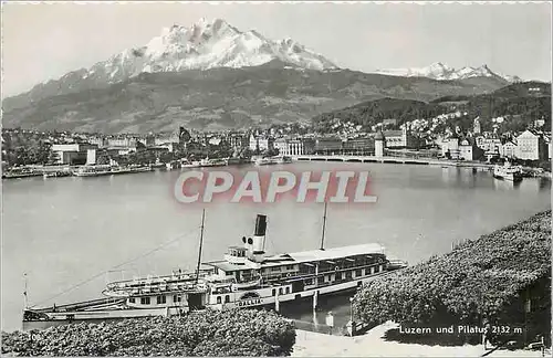 Cartes postales moderne Luzern und Pilatus 2132 m Bateau