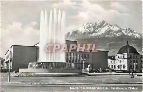 Moderne Karte Luzern Wagenbachbrunnen mit Kunsthaus u Pilatus