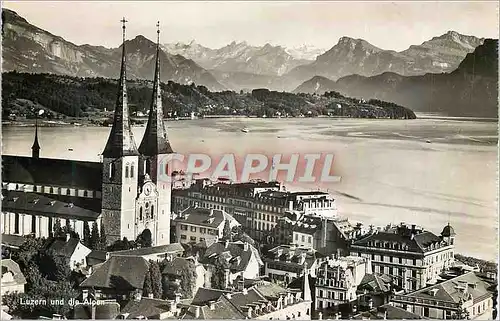 Cartes postales moderne Luzern und die Alpen