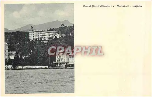 Moderne Karte Lugano Grand Hotel Metropole et Monopole