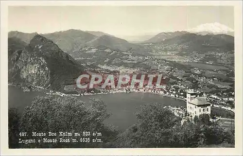Cartes postales moderne Lugano E Monte Bre Kulm 933 mMonte Rosa m 4638