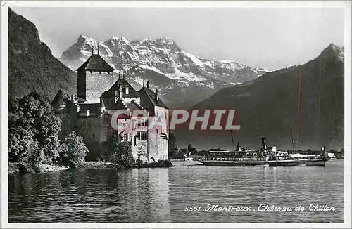 Cartes postales moderne Montreux Chateau de Chillon Bateau