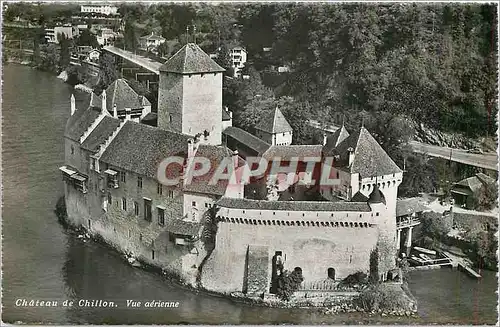 Moderne Karte Chateau de Chillon Vue aerienne