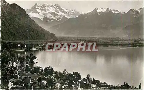 Cartes postales moderne Montreux Chateau de Chillon et les Dents du Midi