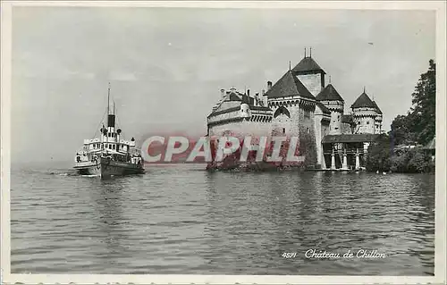 Moderne Karte Chateau de Chillon Bateau