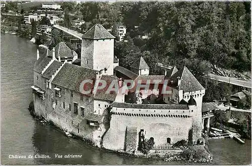 Moderne Karte Chateau de Chillon Vue Generale