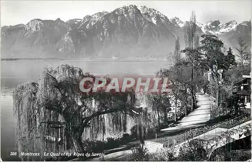 Cartes postales moderne Montreux Le Quai et les Alpes de Savoie
