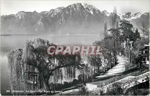 Moderne Karte Montreux Le Quai et les Alpes de Savoie